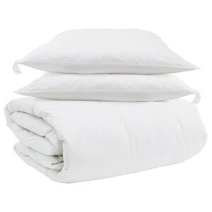 vidaXL Ensemble de Duvet avec oreiller 3 pi&egrave;ces Blanc Plume de canard