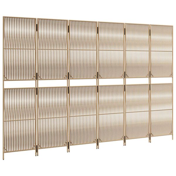 vidaXL Cloison de séparation 6 panneaux beige résine tressée