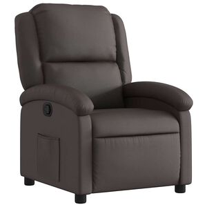 vidaXL Fauteuil inclinable marron fonc&eacute; cuir v&eacute;ritable