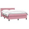 vidaXL Sommier &agrave; lattes de lit avec matelas rose 140x210 cm velours