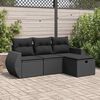 vidaXL Salon de jardin 4 pcs avec coussins noir r&eacute;sine tress&eacute;e