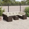 vidaXL Salon de jardin 10 pcs avec coussins marron r&eacute;sine tress&eacute;e