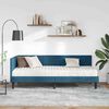 vidaXL Cadre de lit d'angle avec matelas 2 pcs Bleu Velours