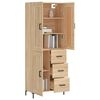 vidaXL Buffet haut Ch&ecirc;ne sonoma 69,5x34x180 cm Bois d'ing&eacute;nierie