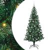 vidaXL Sapin de No&euml;l artificiel pr&eacute;-&eacute;clair&eacute; Vert 240 cm PVC et m&eacute;tal