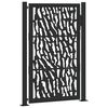 vidaXL Portail de jardin noir 100x150 cm en acier avec motif de traces