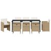 vidaXL Ensemble de salle &agrave; manger pour jardin 9 pcs Beige polyrotin
