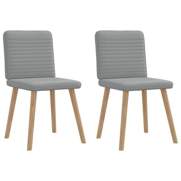 vidaXL Chaises à manger lot de 2 gris clair tissu