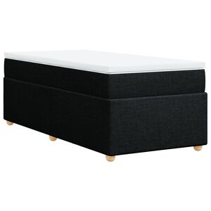 vidaXL Sommier &agrave; lattes de lit et matelas Noir 80x200 cm Tissu