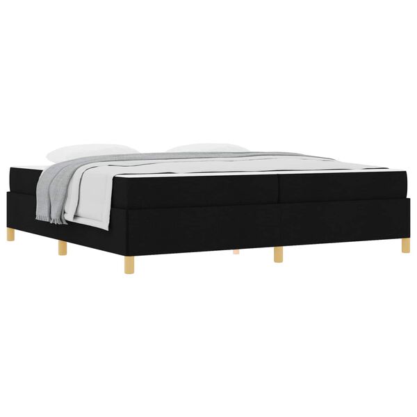 vidaXL Cadre de lit avec matelas Noir 200 x 200 cm tissu