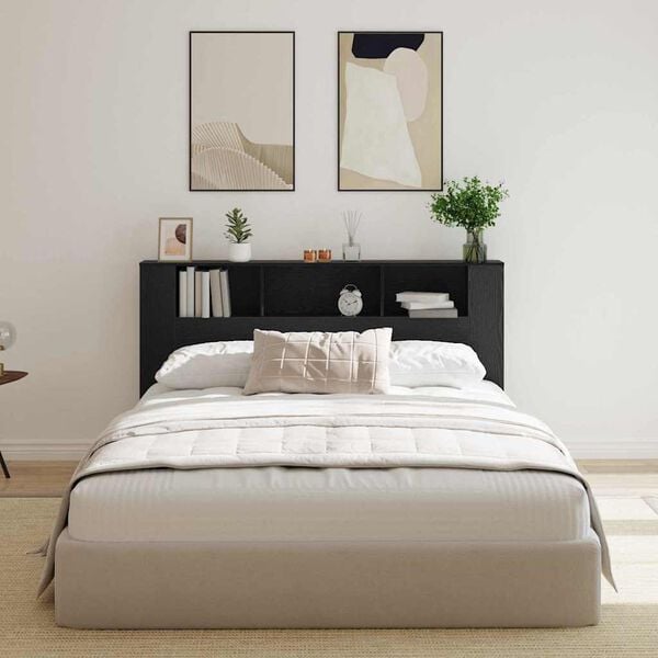 vidaXL Cabinet de Tête de Lit Chêne noir 180 x 18.5 x 102.5 cm