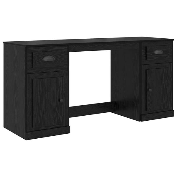 vidaXL Bureau avec armoire avec tiroir Ch&ecirc;ne noir 154,5 x 50 x 75 cm