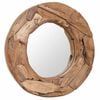 vidaXL Miroir décoratif Teck 60 cm Rond