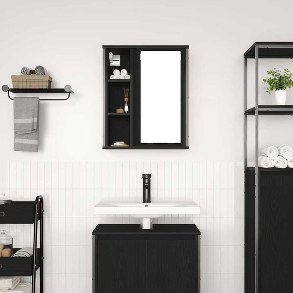 vidaXL Armoire murale de salle de bain miroir chêne noir 50x21x60 cm