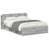 vidaXL Cadre de lit avec rangement Sonoma gris 140 x 190 cm