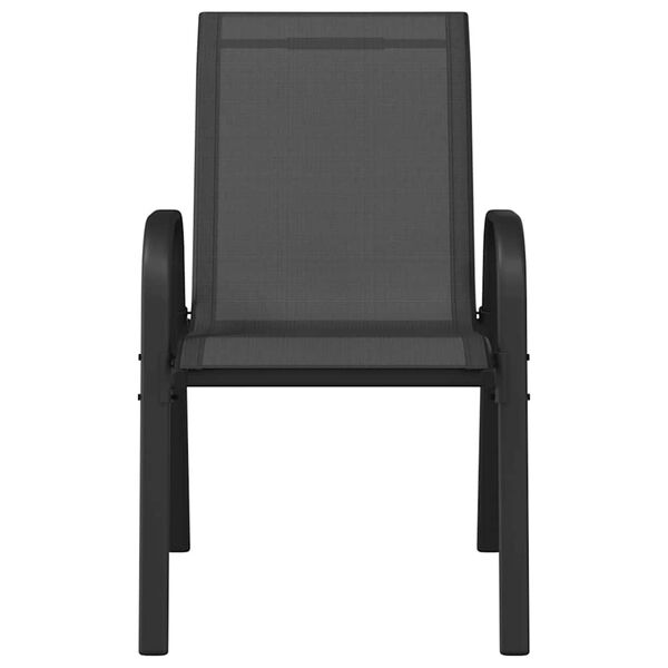 vidaXL Chaises empilables de jardin lot de 2 Noir Tissu textil&egrave;ne