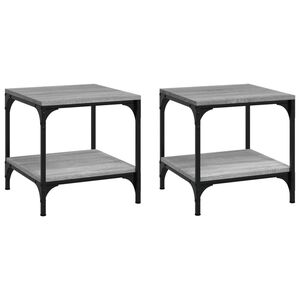 vidaXL Tables d'appoint 2pcs Sonoma gris 40x40x40 cm Bois d'ing&eacute;nierie