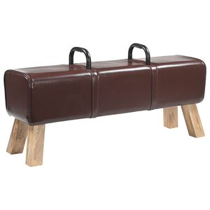 vidaXL banc Marron fonc&eacute; 110 x 30 x 45 cm Cuir v&eacute;ritable