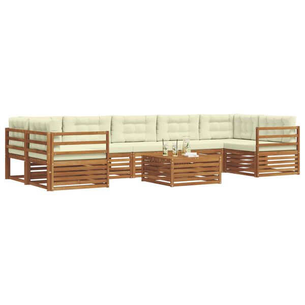 vidaXL Ensemble de canap&eacute;s d'ext&eacute;rieur 8 pcs Naturel et Cr&egrave;me