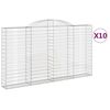 vidaXL Paniers &agrave; gabions arqu&eacute;s 10 pcs 300x30x160/180 cm fer galvanis&eacute;