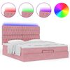 vidaXL Cadre de lit ottoman avec matelas rose 200x200 cm velours