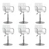 vidaXL Chaises pivotantes &agrave; manger lot de 6 blanc similicuir