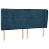 vidaXL T&ecirc;te de lit avec oreilles Bleu fonc&eacute; 203x23x118/128 cm Velours