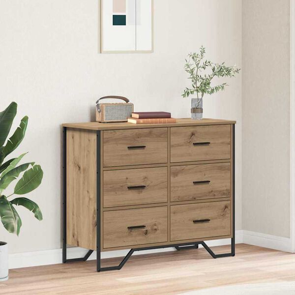 vidaXL Commode chêne artisanal 91 x 35.5 x 74.5 cm Bois d'ingénierie