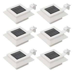 vidaXL Lampe solaire &agrave; LED carr&eacute;e d'ext&eacute;rieur 6 pcs 12 cm Blanc