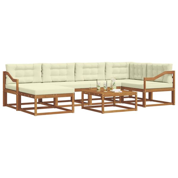 vidaXL Ensemble de canap&eacute;s d'ext&eacute;rieur 7 pcs Naturel et Cr&egrave;me