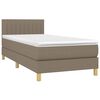 vidaXL Sommier &agrave; lattes de lit avec matelas Taupe 90x200 cm Tissu