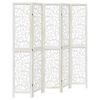vidaXL Cloison de s&eacute;paration 5 panneaux blanc bois de paulownia massif