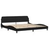 vidaXL Cadre de lit sans matelas Zadar noir 200x200 cm similicuir