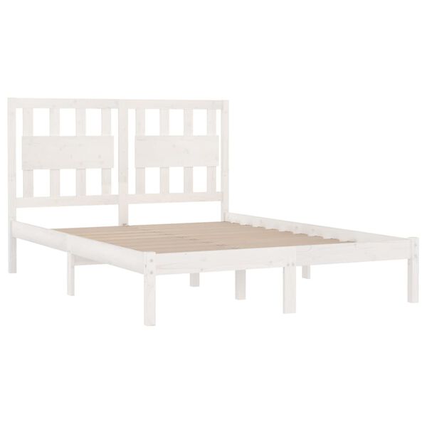 vidaXL Cadre de lit sans matelas blanc bois de pin massif 160x200 cm