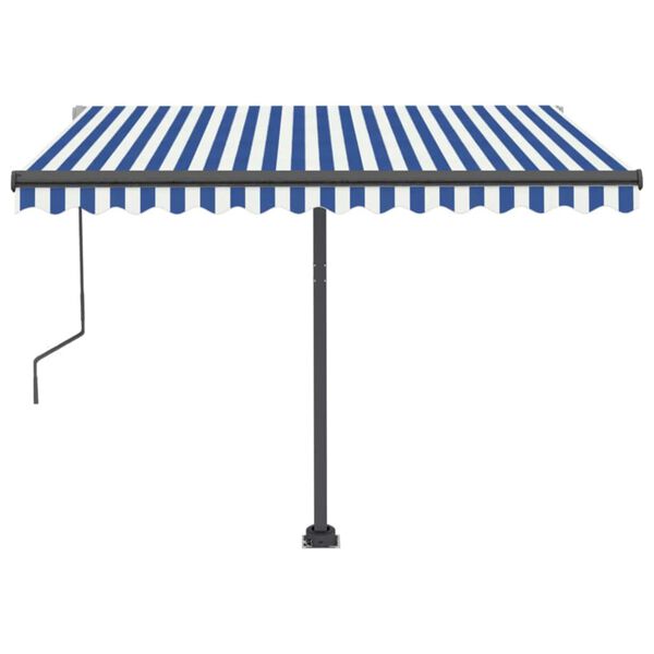 vidaXL Auvent automatique sur pied 300x250 cm Bleu/Blanc