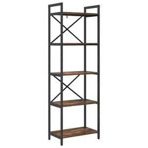 vidaXL &Eacute;tag&egrave;re 5 niveaux 56 x 34 x 171 cm Bois d'ing&eacute;nierie Ch&ecirc;ne fum&eacute;