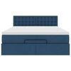 vidaXL Lit ottoman avec matelas bleu 140x190 cm tissu