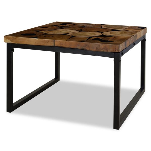 vidaXL Table basse Teck R&eacute;sine 60x60x40 cm
