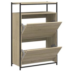 vidaXL Armoire &agrave; chaussures ch&ecirc;ne sonoma 75x34x112cm bois d'ing&eacute;nierie
