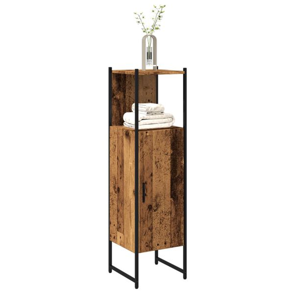 vidaXL Armoire salle de bain vieux bois 33x33x120,5 cm bois ingénierie
