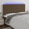 vidaXL T&ecirc;te de lit &agrave; LED Marron fonc&eacute; 160x5x118/128 cm Tissu