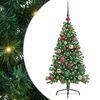 vidaXL Sapin de No&euml;l artificiel pr&eacute;-&eacute;clair&eacute; Vert 120 cm PVC
