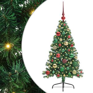 vidaXL Sapin de No&euml;l artificiel pr&eacute;-&eacute;clair&eacute; Vert 120 cm PVC