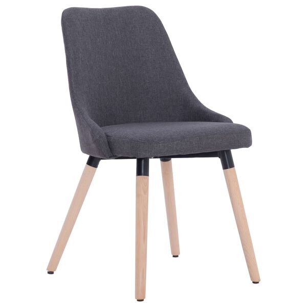vidaXL Chaises &agrave; manger lot de 4 gris fonc&eacute; tissu