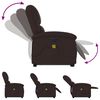 vidaXL Fauteuil inclinable de massage électrique Marron foncé Tissu