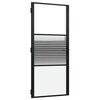 vidaXL Porte en verre Ray&eacute; Noir 76 x 3.5 x 201.5 cm Aluminium