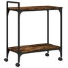 vidaXL Chariot de cuisine ch&ecirc;ne fum&eacute; 60,5x31x72,5 cm bois d'ing&eacute;nierie