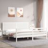 vidaXL Cadre de lit sans matelas blanc bois massif
