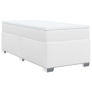 vidaXL Sommier &agrave; lattes de lit avec matelas Blanc 90x200 cm Similicuir