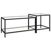 vidaXL Tables &agrave; th&eacute; 2 pcs Verre tremp&eacute; Transparent